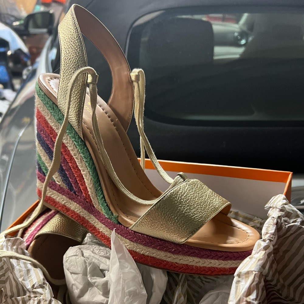Brand new in box Kate Spade Daisy multi color wedge heel